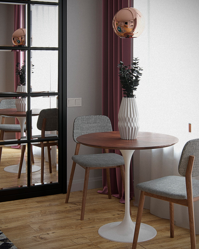 Дизайн-проект 2х комнатной квартиры в "Хрущевке" для молодой пары