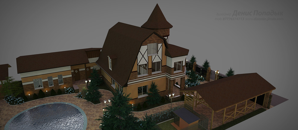 Проект экстерьера в стиле Фахверк