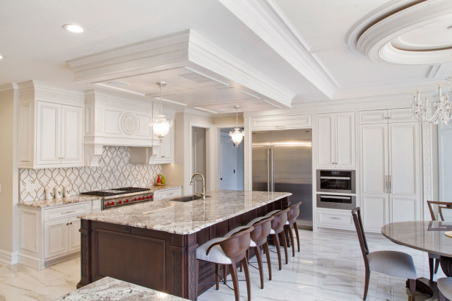 Transitional White Kitchen in Paramus, NJ. contemporain-cuisine