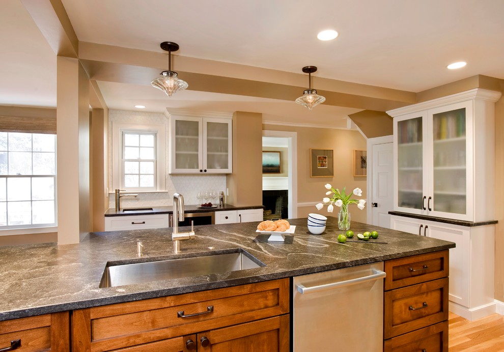 Inspiration for a transitional kitchen remodel in Boston