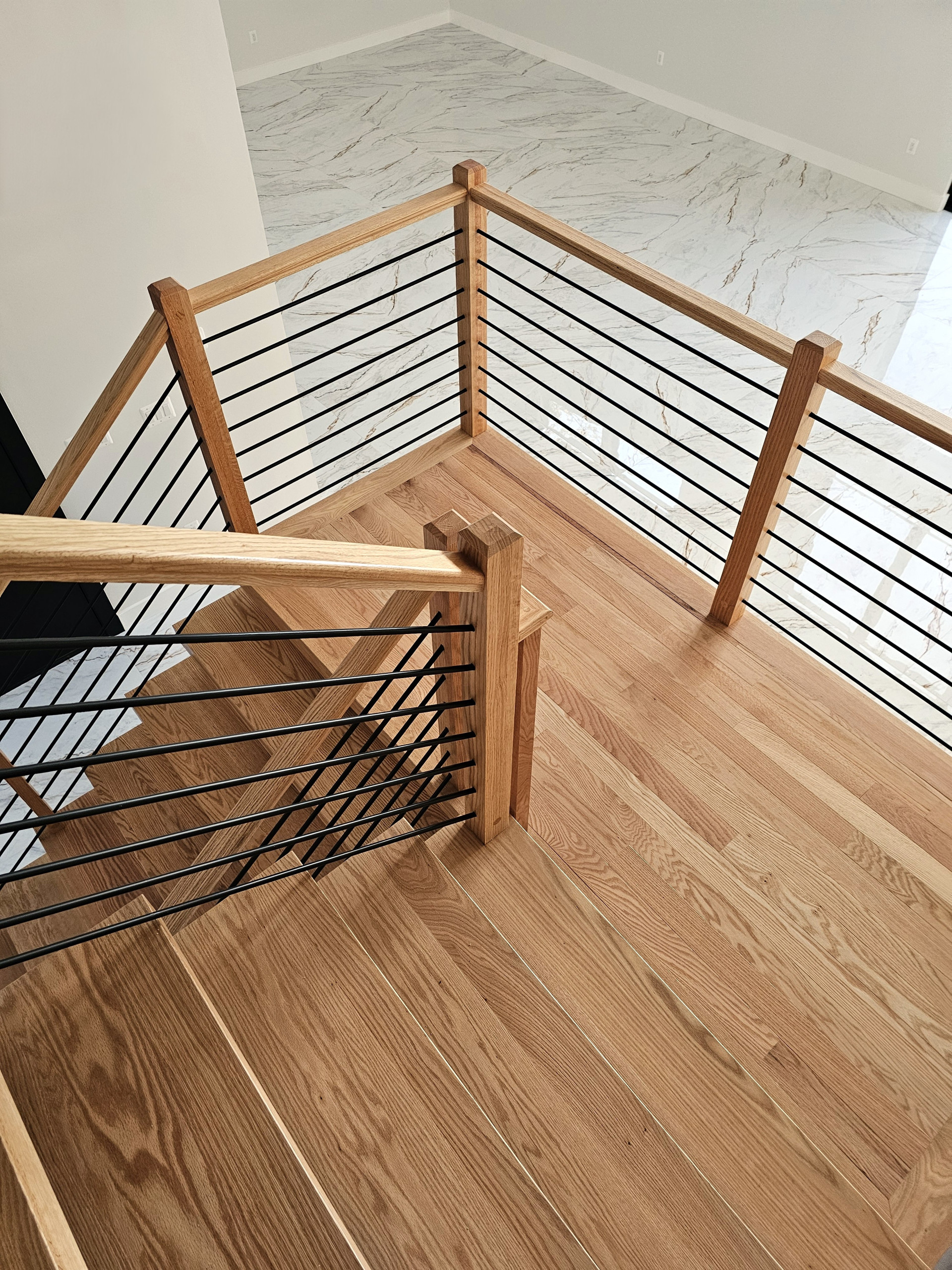 143_Modern Floating Red Oak and Metal Staircase, Sterling, VA