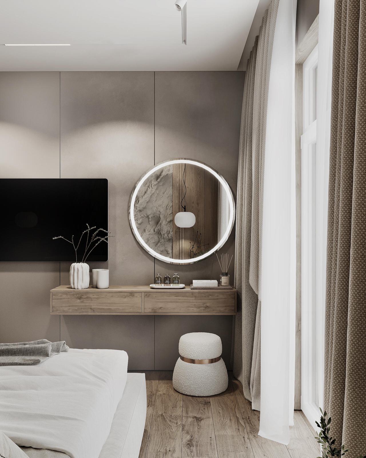 Дизайн интерьера квартиры в стиле джапанди с элементами бохо в ЖК "Квартал Che"