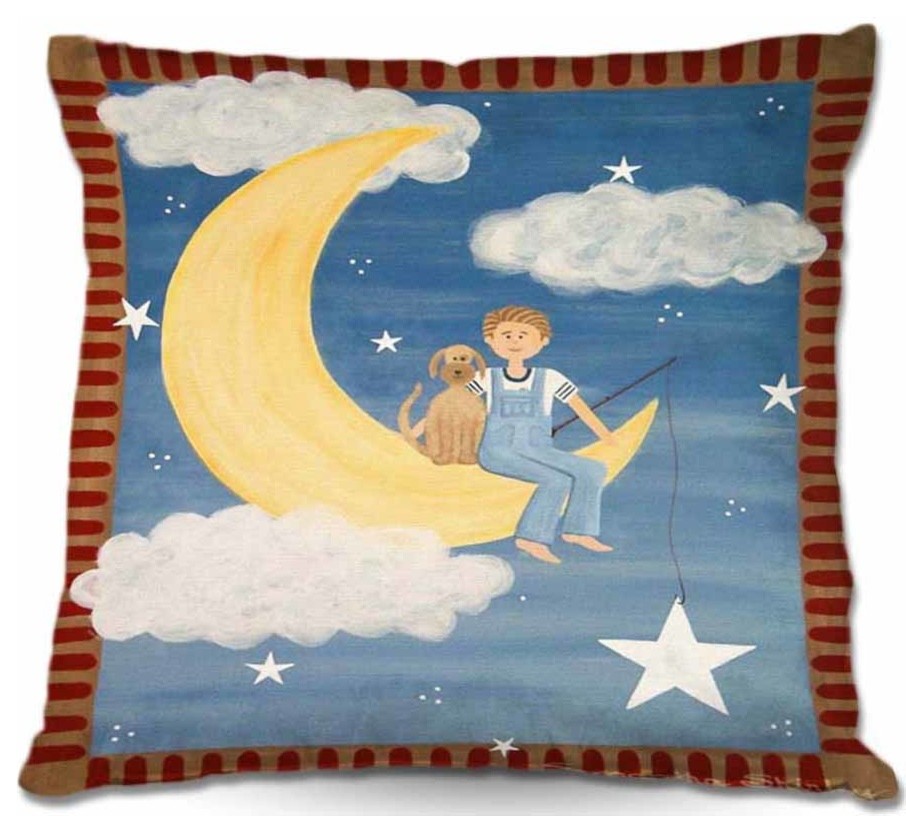Fly Me To the Moon Throw Pillow, 22"x22"