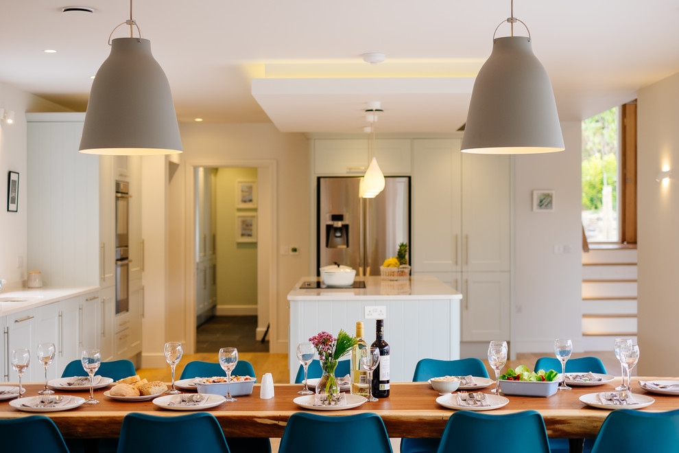 Design ideas for a contemporary dining room in Devon.