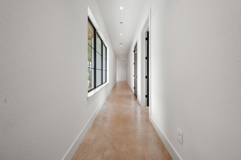 Hallway - transitional hallway idea in Austin