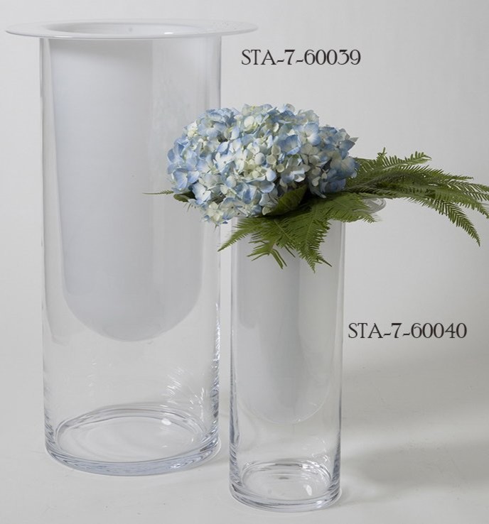 Studio A 7.60040 Duet Opaline White Transitional Cylinder Vase - Small