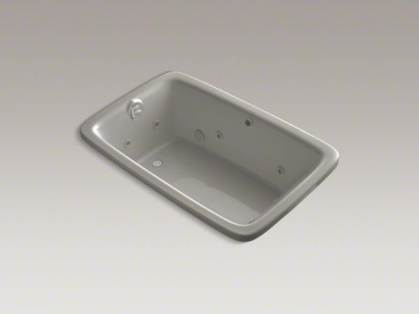 KOHLER Bancroft(R) 66" x 42" drop-in whirlpool bath with custom pump location an