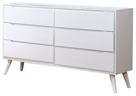 Sauv Wooden Mid Century Modern Style Dresser White Sauv Wooden Mid Century Modern Style Dresser White
