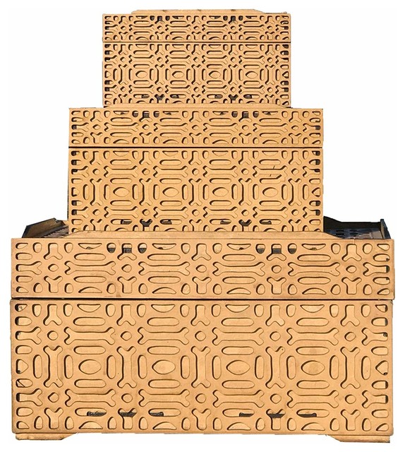 Decorative Nested Storage Boxes Stackable Wooden Trinket Chest 3