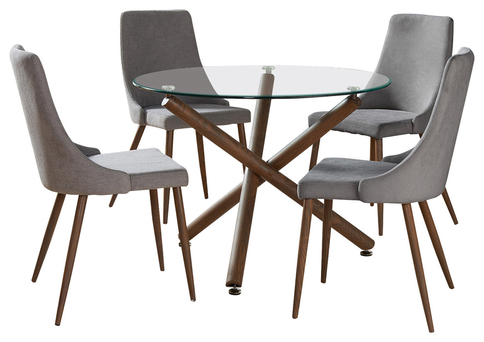 5-Piece Modern Dining Table Set - Midcentury - Dining Sets - by WHI | Houzz