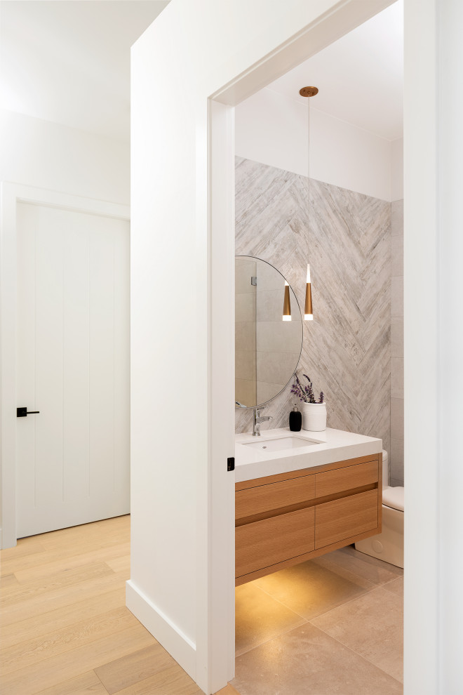 Design ideas for a contemporary cloakroom in Vancouver.