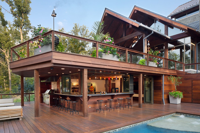 Outdoors rustikt-terrasse