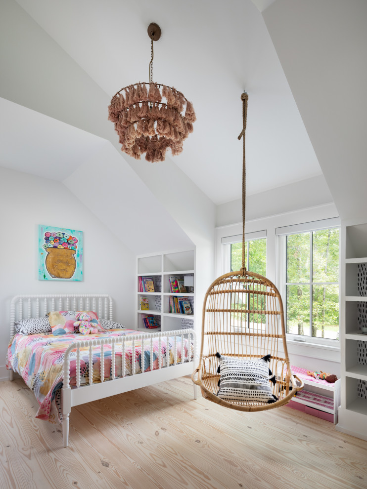 Woodland - Girl's bedroom of modern luxury farmhouse in Pass Christian Mississippi photographed for Watters Architecture by Birmingham Alabama based architectural and interiors photographer Tommy Daspit.
