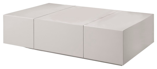 P592a Modern Coffee Table In Light Gray High Gloss Finish P592a Modern Coffee Table In Light Gray High Gloss Finish
