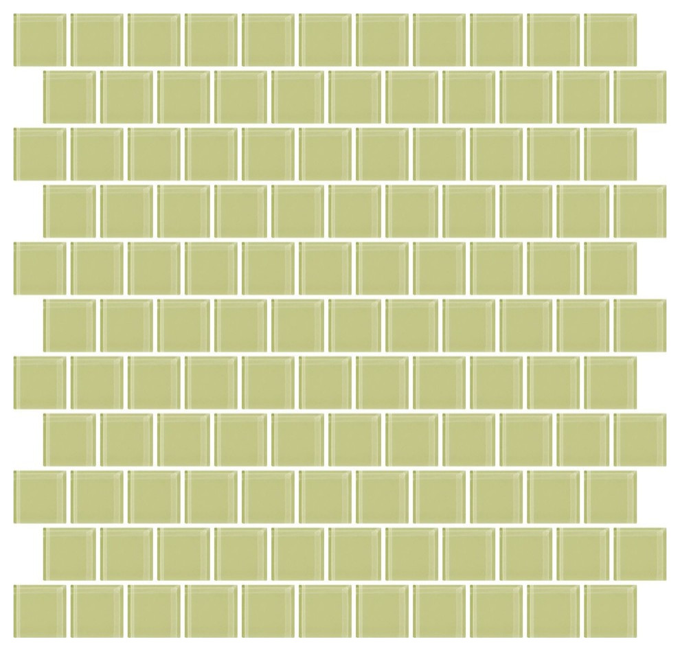 Celery Green Glass Tile Contemporary Mosaic Tile by Susan Jablon