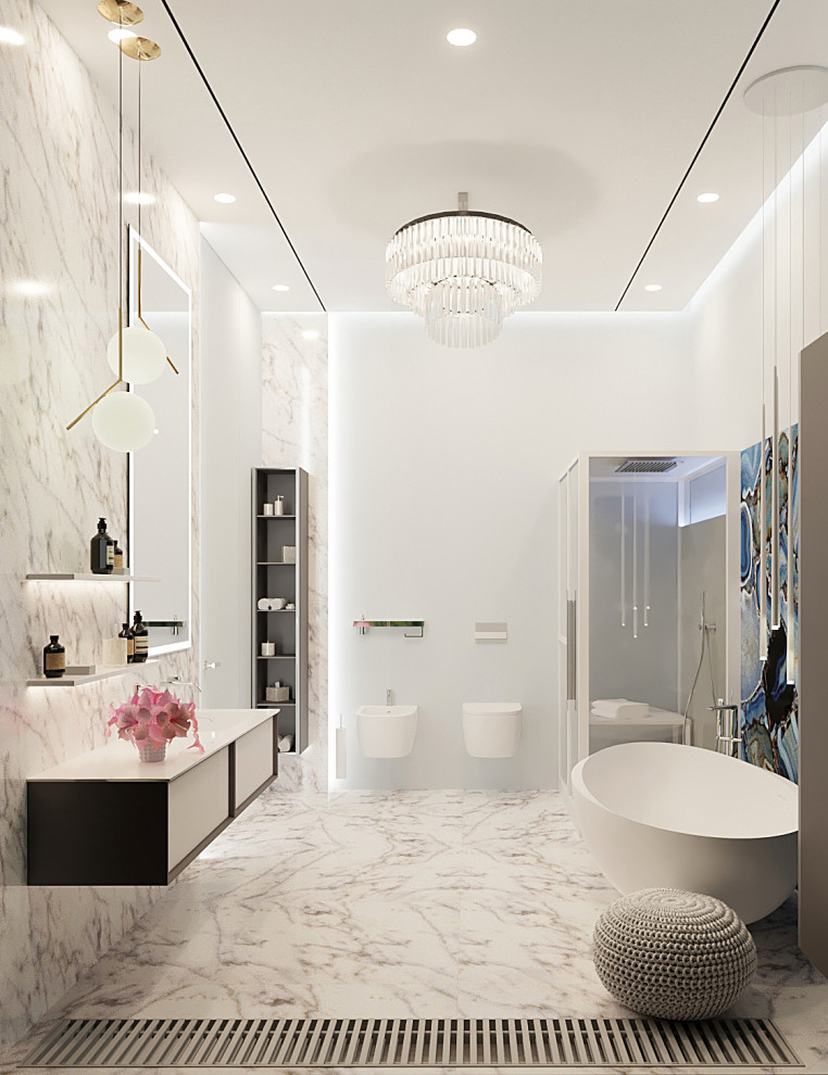 роскошная ванная комната для успешной бизнес леди