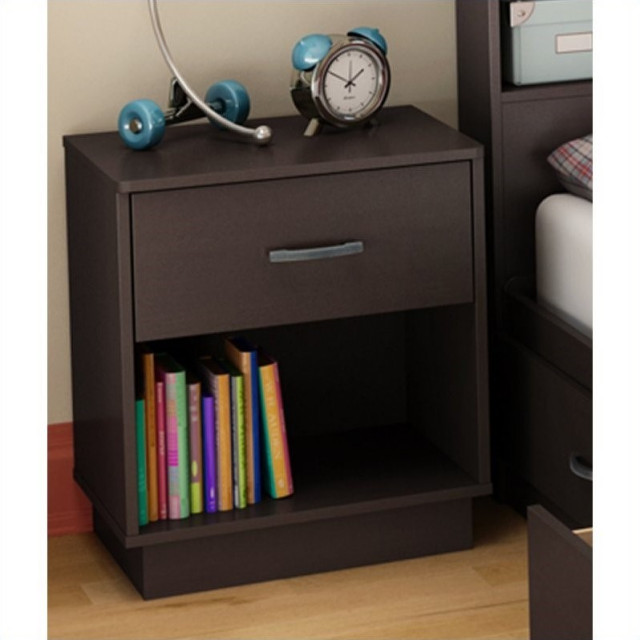 South Shore Logik Nightstand in Chocolate Finish