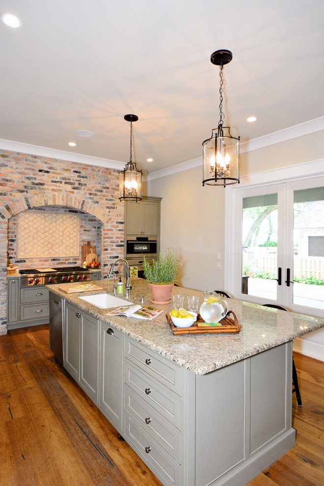 Example of a transitional kitchen design in Miami