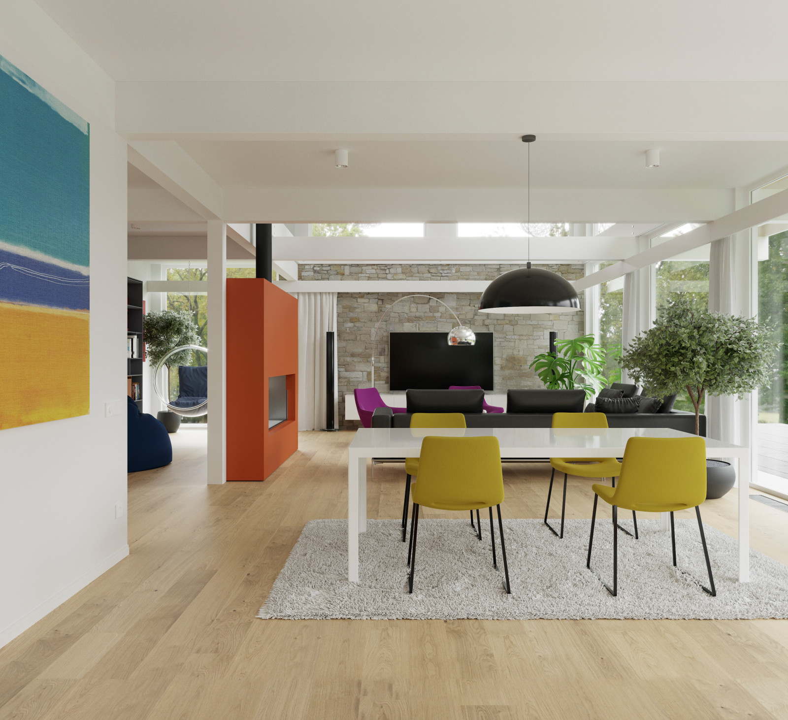 Дом с красным камином