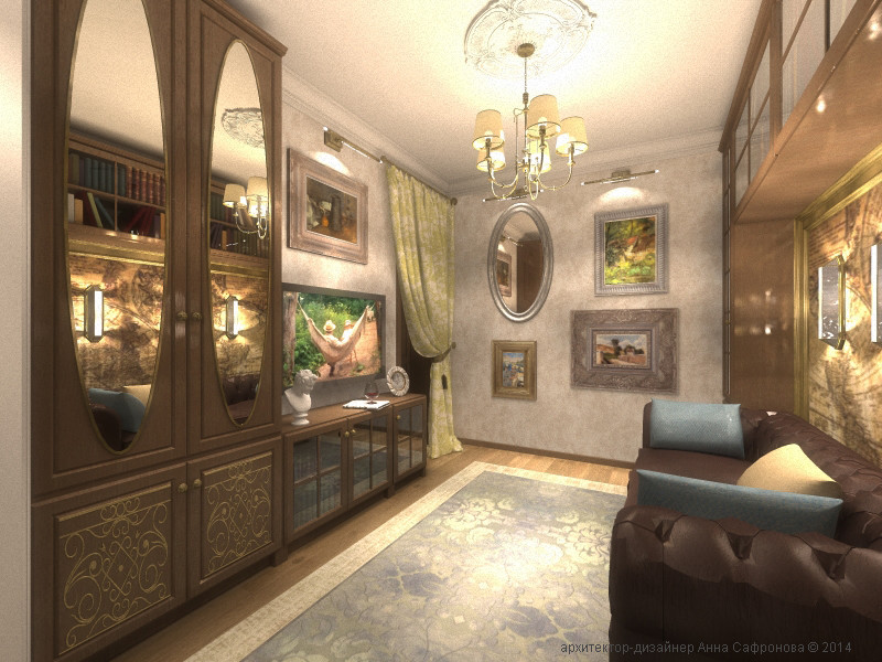 Интерьер квартиры на мансардном этаже