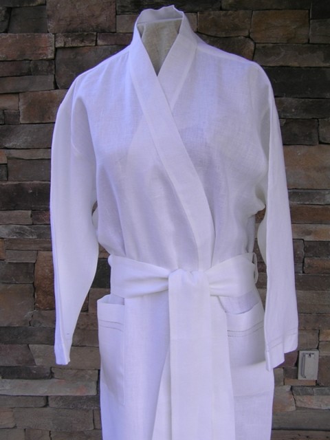 Organic White Linen Spa Robes