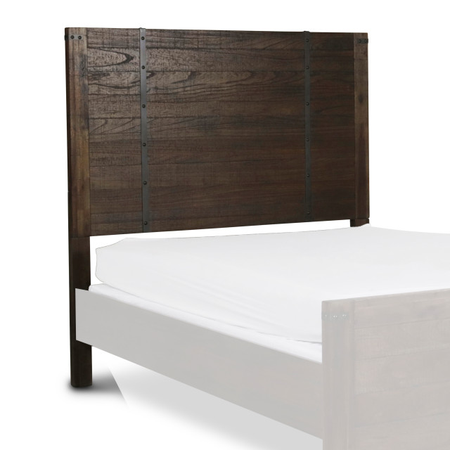 Benzara BM219475 Wooden Panelled Headboard With Nail Studded Trims ...