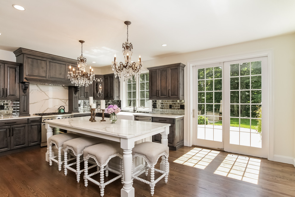 #1616 White Birch Cabinets: Driftwood Grey Stain & White ...