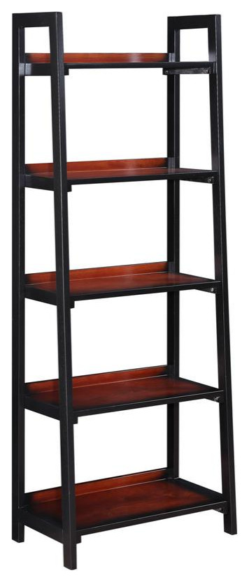 Camden Five Shelf Bookcase Industrial, Mainstays 70 5 Shelf Leaning Ladder Bookcase Espresso