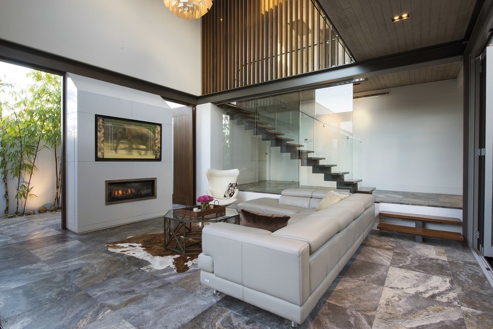 Inspiration for a large contemporary living room in Sydney.
