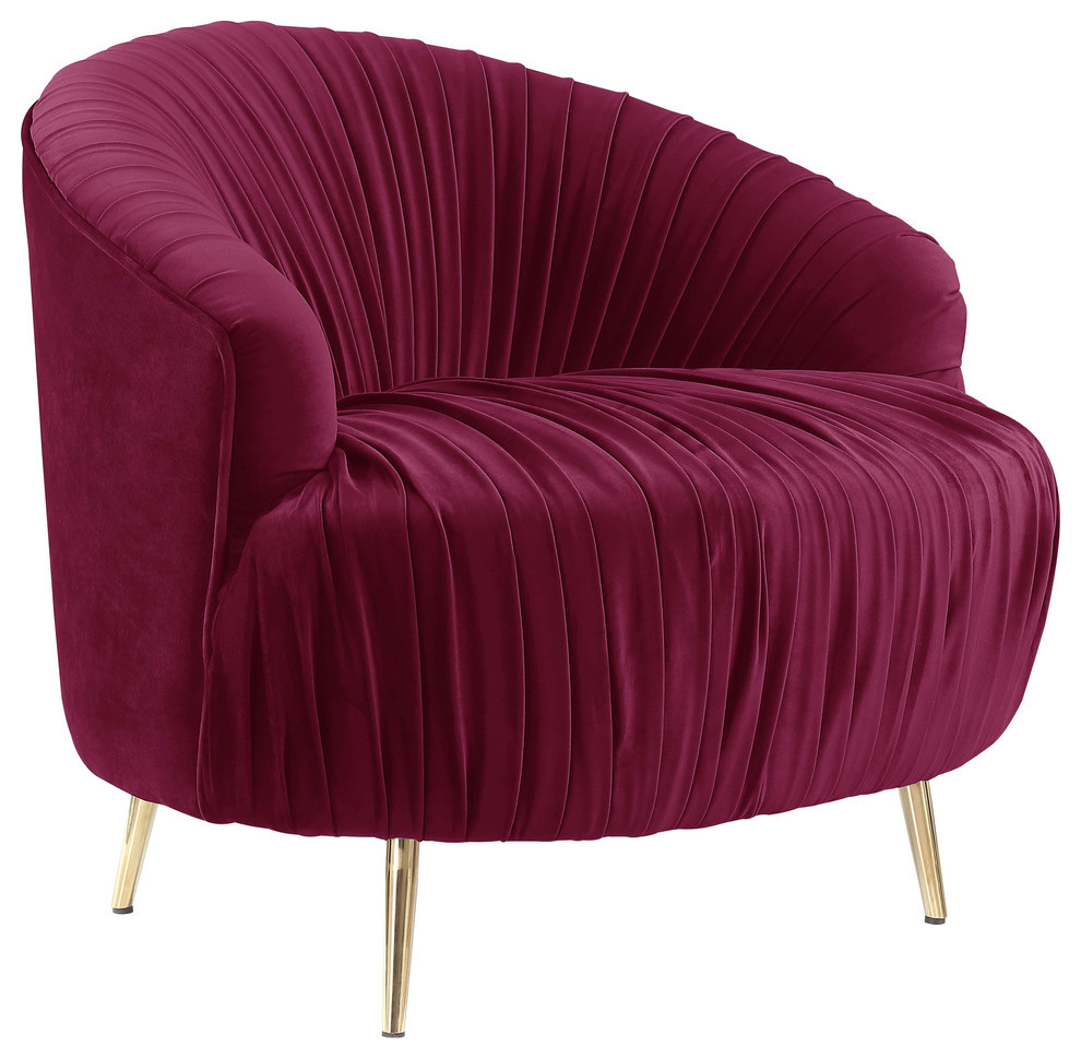 Picket House Furnishings Penelope Ruched Accent Chair, Cranberry