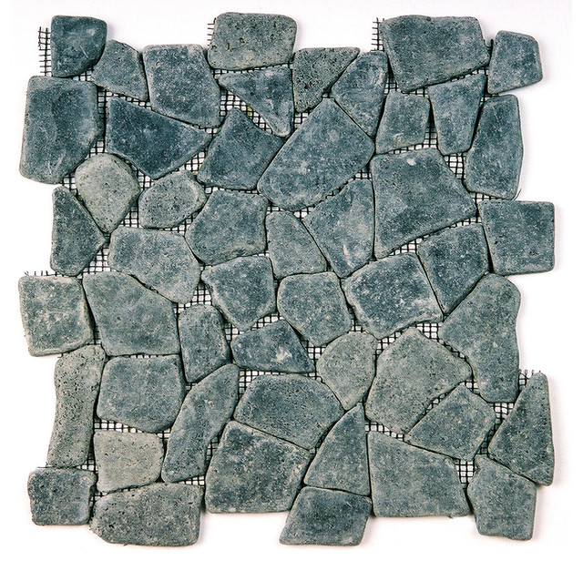 12 X12 Lava Black Flat Mosaic Pebble Tile Contemporary 12 X12 Lava Black Flat Mosaic Pebble Tile