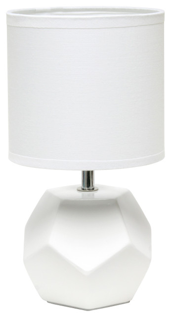 Simple Designs Round Prism Mini Table Lamp With Matching Fabric Shade
