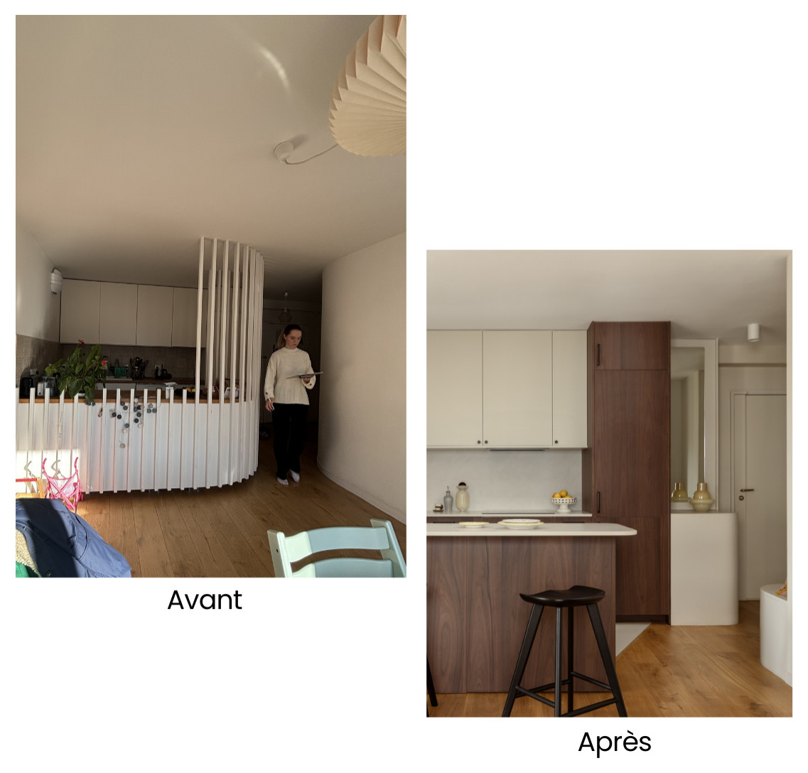 Réinventer les circulations d'un appartement parisien de 73 m² - Ménilmontant