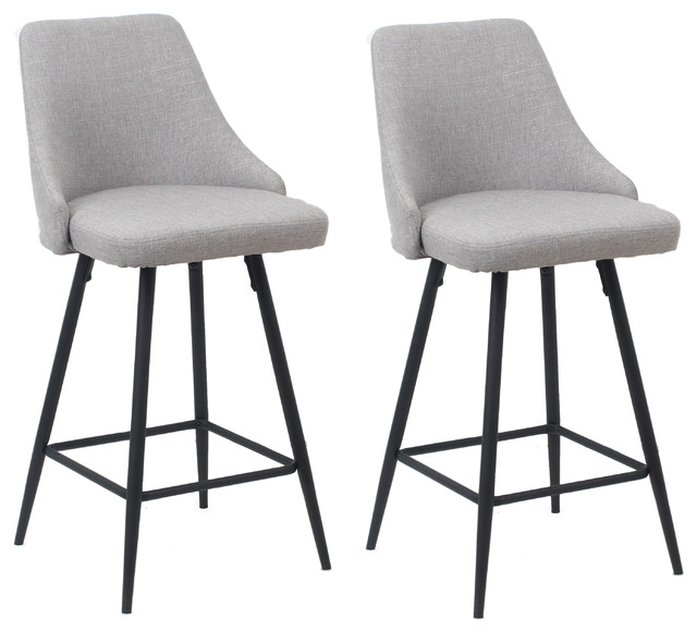 Tomas Upholstered Counter Stools Set, High Back Fabric Counter Stools