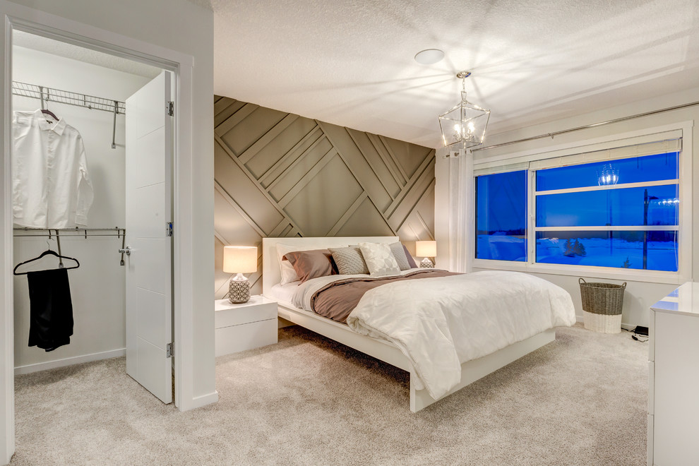Inspiration for a modern bedroom in Edmonton.