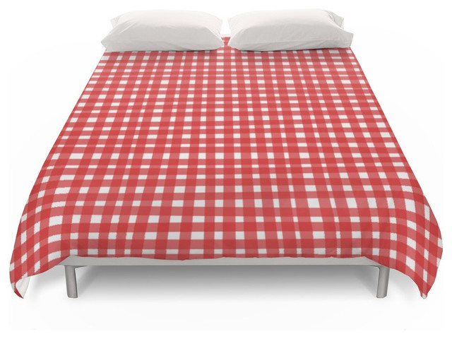 Red Gingham Duvet Cover Contemporary Duvet Covers And Duvet