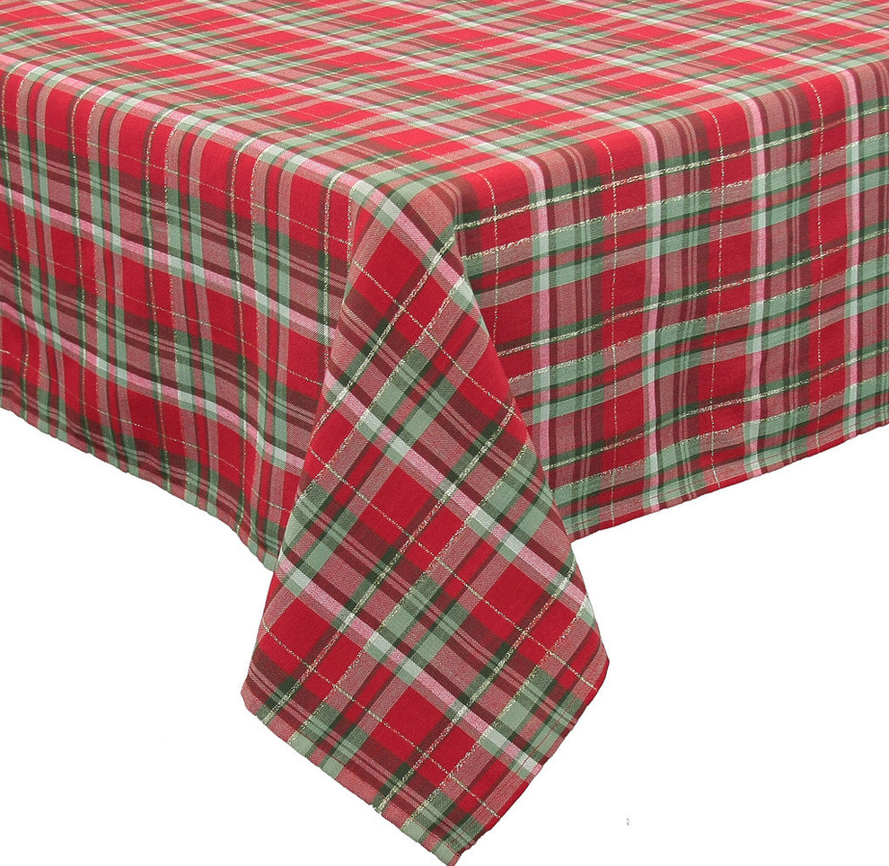 Holiday Tartan Christmas Christmas Tablecloth, 70''x108'' - Farmhouse ...