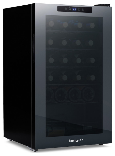 Shadow Series 24 Bottle Wine Cooler - Freestanding Mirrored Glass Door Fridge With Compressor Cooling