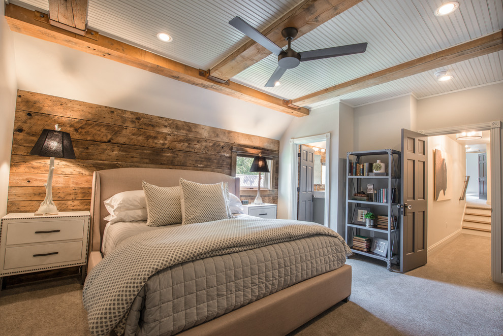 Photo of a country bedroom in Denver.