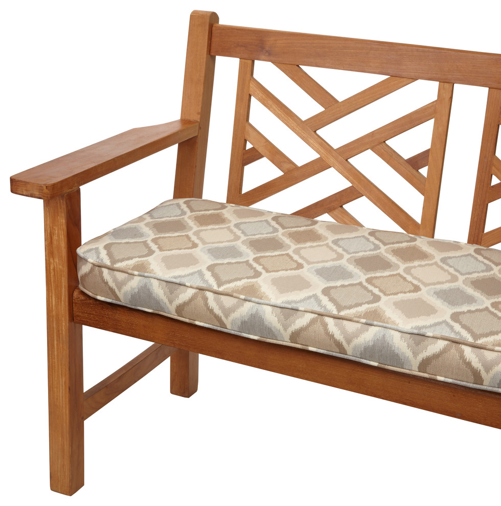 Beige/ Grey Indoor/ outdoor Ogee Outdoor 48-inch Bench Cushion with Sunbrella Fa
