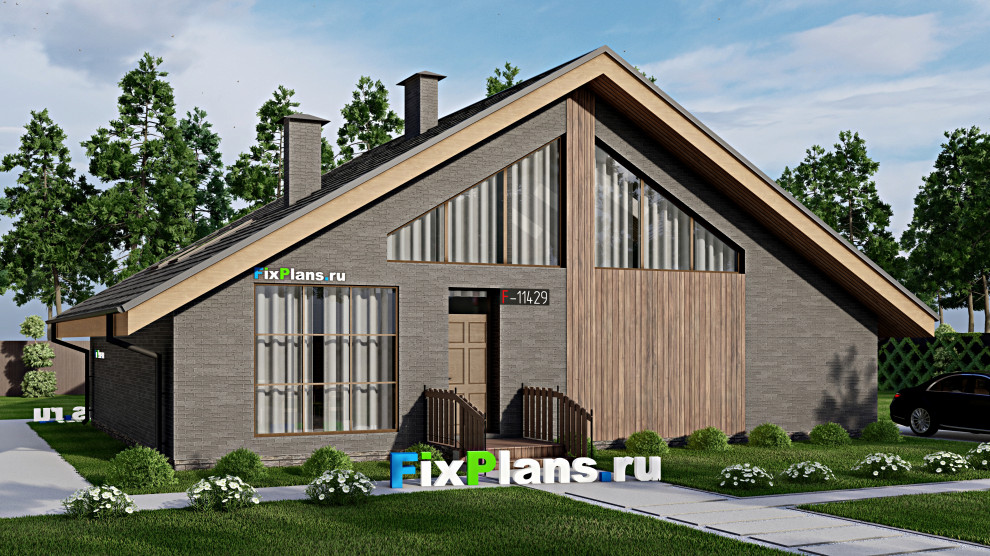 Проект одноэтажного дома 12х15м S116м2 F-11429
