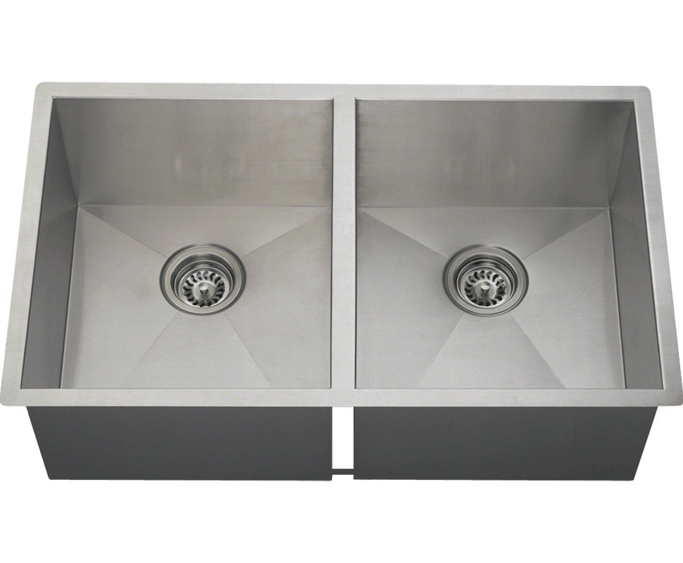 PD2233 Double Equal Rectangular Stainless Steel Kitchen Sink