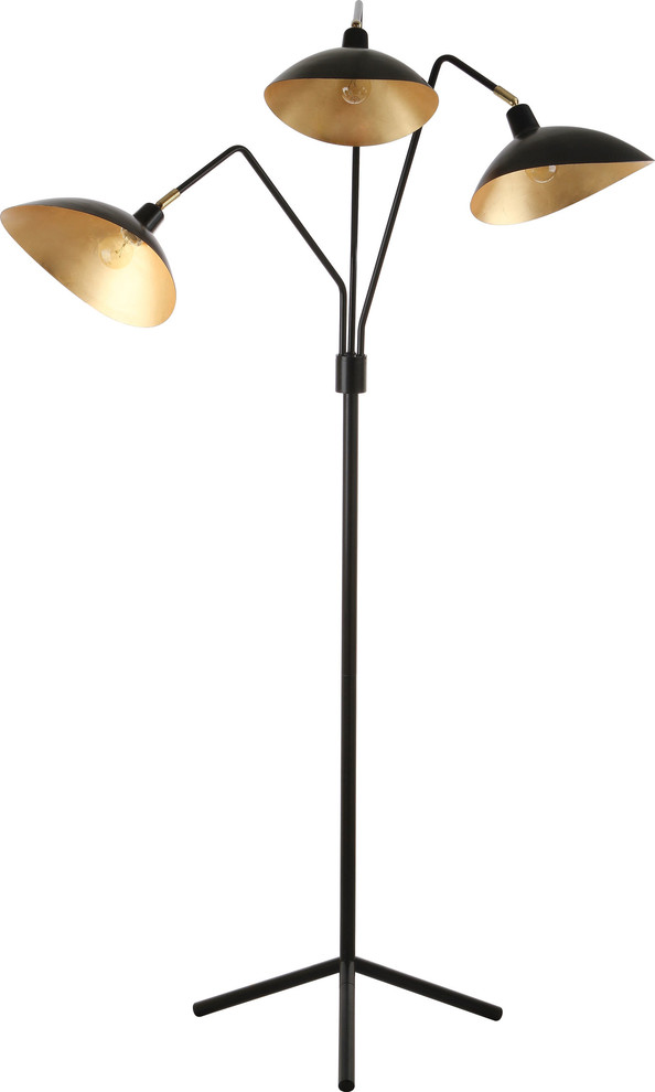 Iris Floor Lamp - Black, Gold