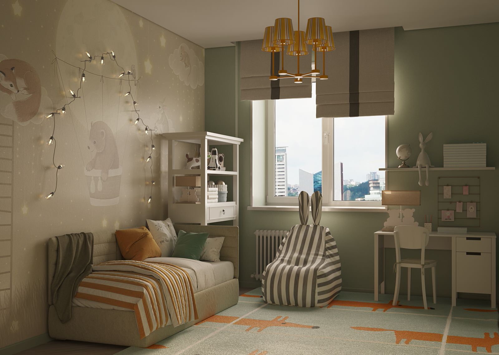 Детская в современном стиле, 15 м