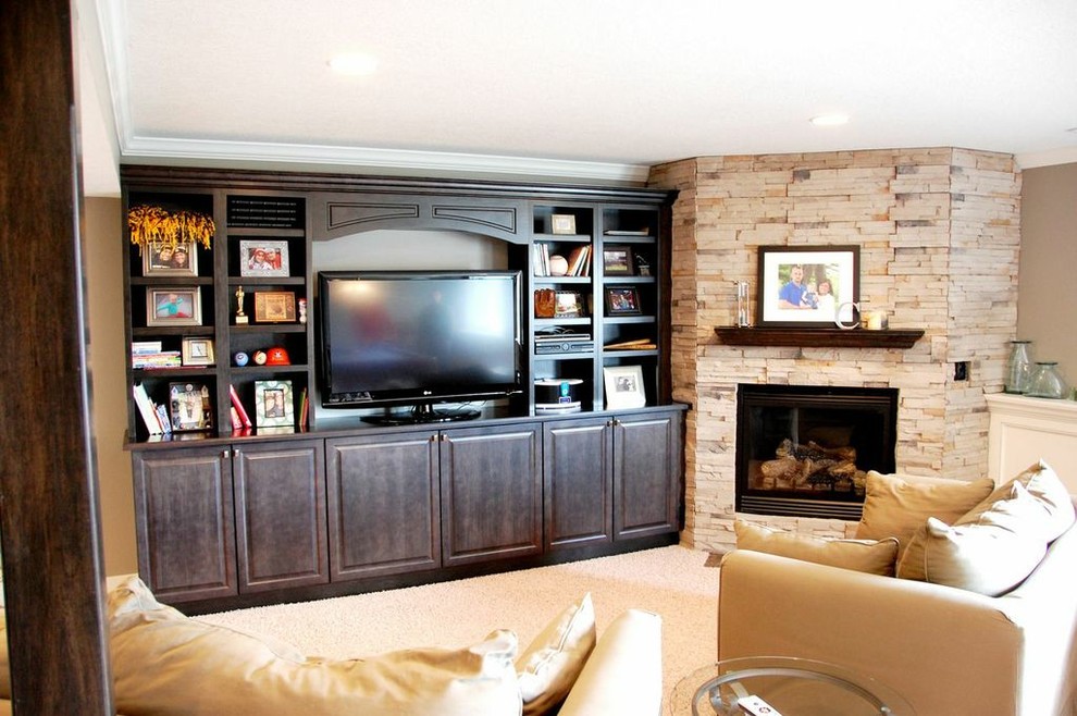 Contemporary family room in Other.