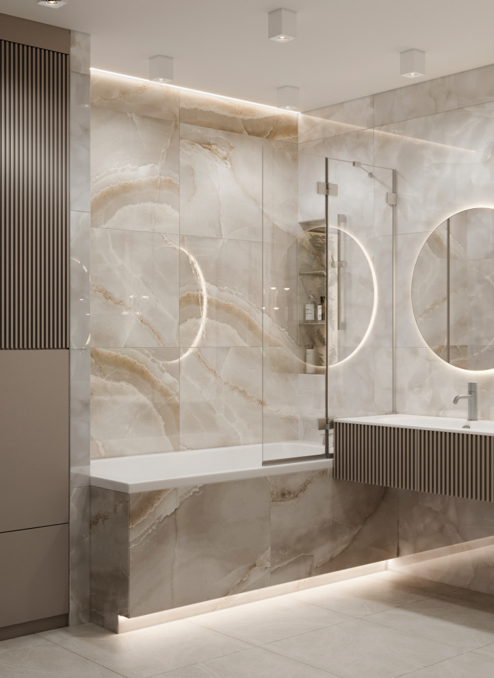 Ванная комната с растительными нишами