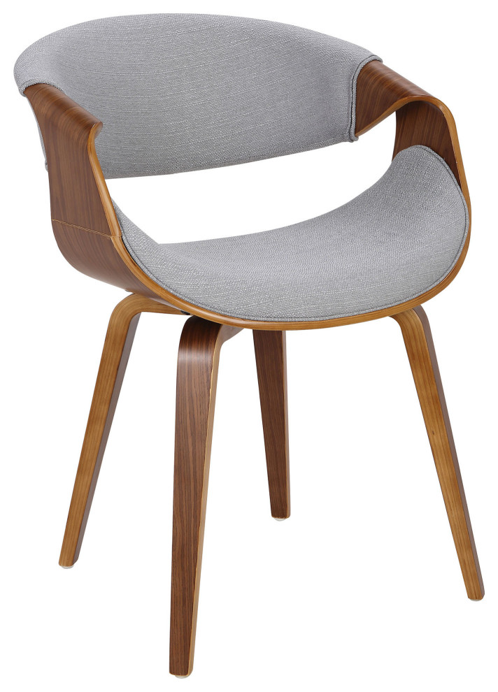 Lumisource Curvo Dining Chair, Walnut and Gray