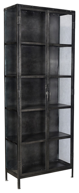 Industrial Iron And Glass Display Cabinet Industrial China