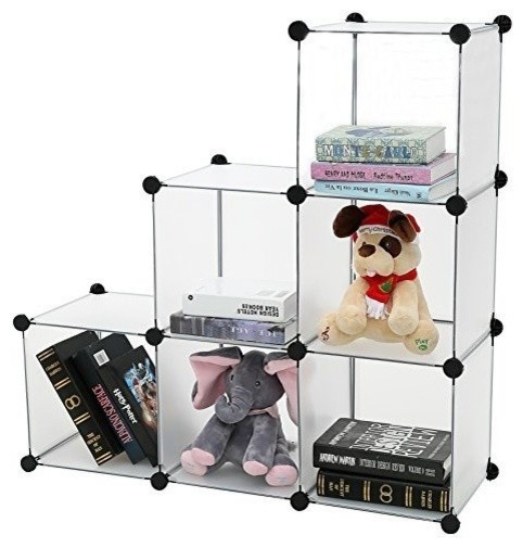 DIY Bookcase Media Storage Standing Shelf Storage Cabinet Cube of 6
