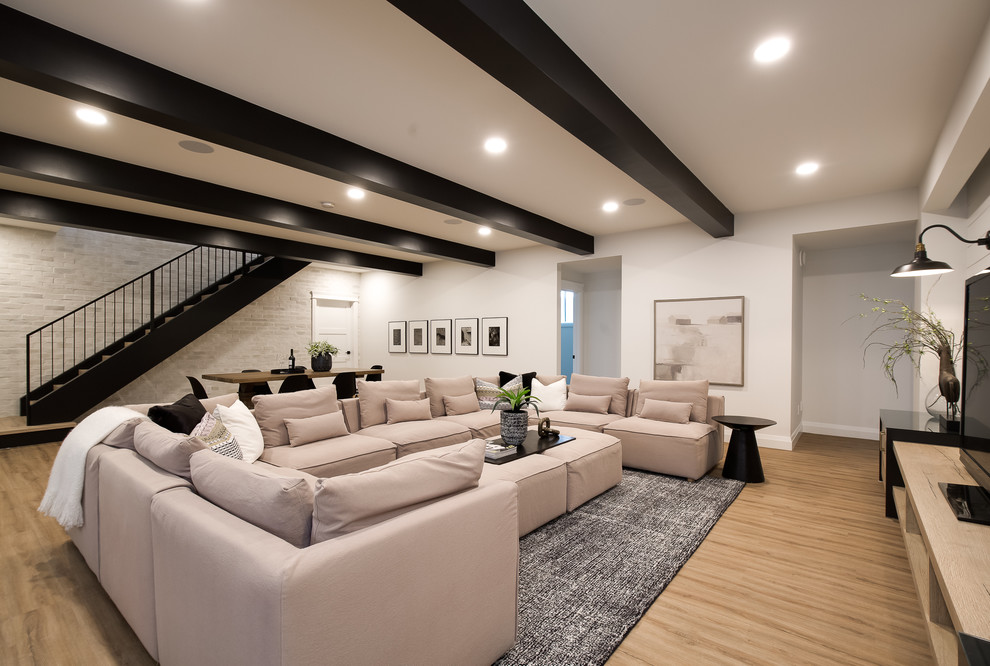 Design ideas for an industrial home theatre in Calgary.